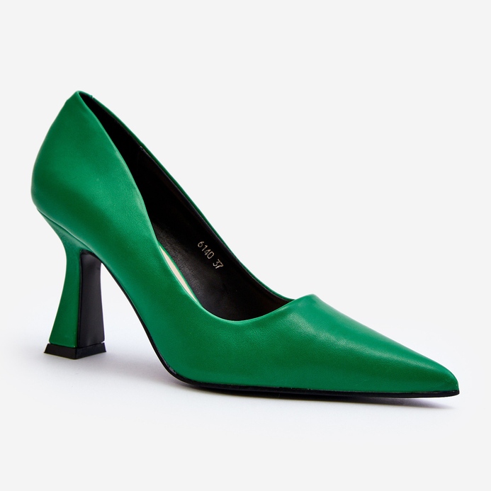 Tocuri înalte clasice verzi cu vârf ascuțit de la Delimena verde 1