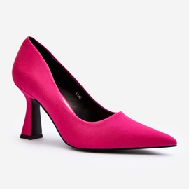Tocuri înalte clasice cu vârf ascuțit Fuchsia Delimena roz 2