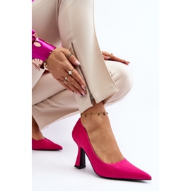 Tocuri înalte clasice cu vârf ascuțit Fuchsia Delimena roz 1