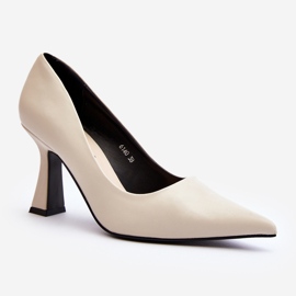 Clasic Bej Deschis Toe Ascutit Toe Inalte Delimena 1