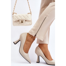 Clasic Bej Deschis Toe Ascutit Toe Inalte Delimena 3
