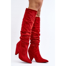 Cizme de piele intoarsa de dama Lu Boo Red roșu 1