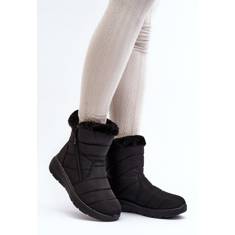 Cizme De Zăpadă De Damă Zeuna Negre Cu Feroar Cu Blană negru 2