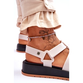 ZAXY Sandale vegane cu velcro pentru femei JJ285015 Bej deschis 3