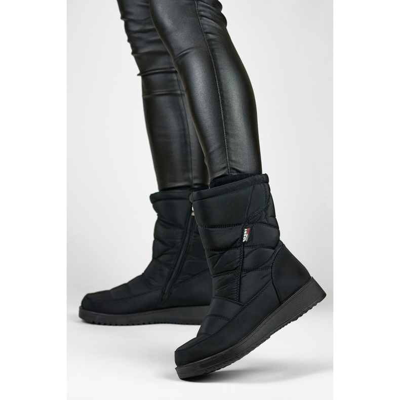 Cizme de zapada izolate dama, blana matlasata, platforma joasa negru 1