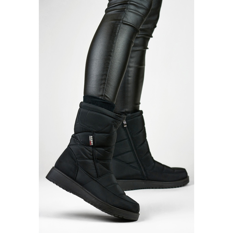 Cizme de zapada izolate dama, blana matlasata, platforma joasa negru 2