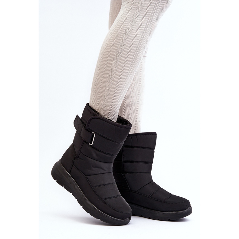Cizme de zăpadă izolate cu velcro de damă, Jawora neagră negru 2