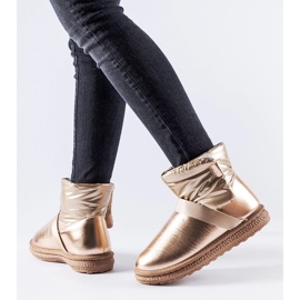 Cizme de zăpadă scurte maro strălucitoare de la Delaune 1