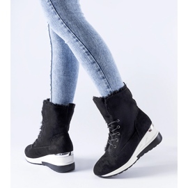 Tenisi Wesley cu pană izolați negri negru 1