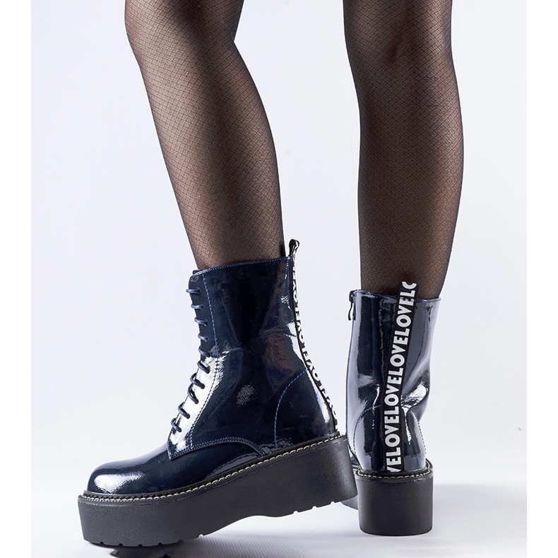 Pantofi cu platformă Leos, albastru bleumarin 1