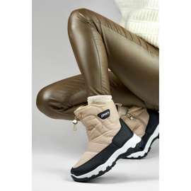 Cizme de zăpadă pentru tineret cu șnur, cizme înalte de iarnă bej 1