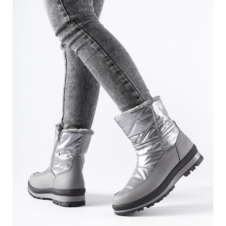 Cizme de zăpadă căptușite cu blană argintie Tylertown 1