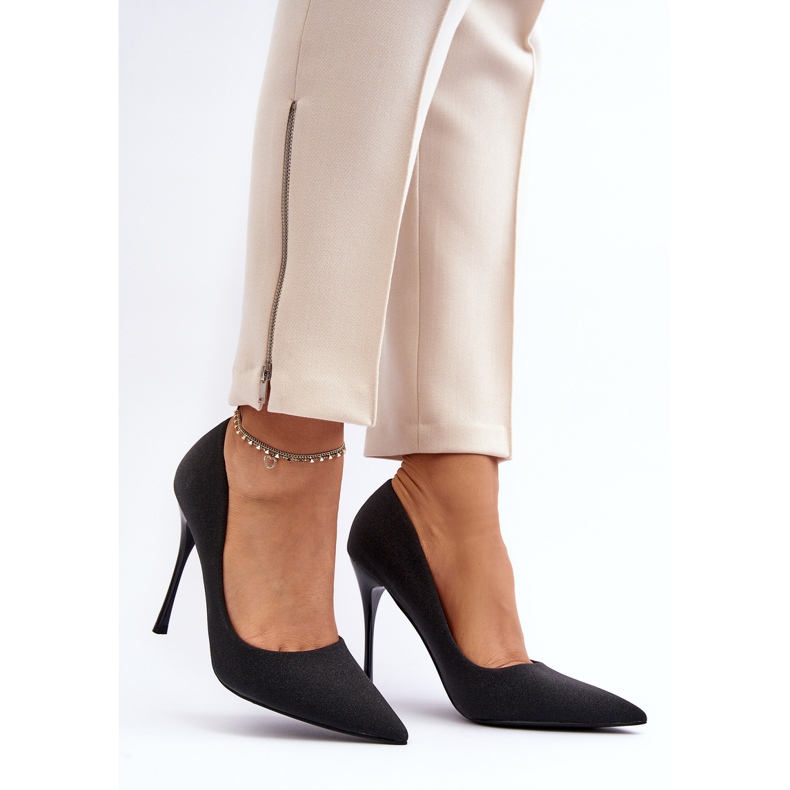 Tocuri înalte cu sclipici negre ale lui Tiberon negru 2