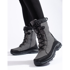 Pantofi de trekking cu șireturi DK impermeabili gri 1 Pantofi de trekking cu șireturi DK impermeabili gri 1