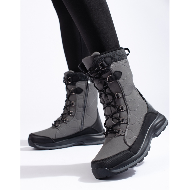 Pantofi de trekking cu șireturi DK impermeabili gri 1 Pantofi de trekking cu șireturi DK impermeabili gri 1