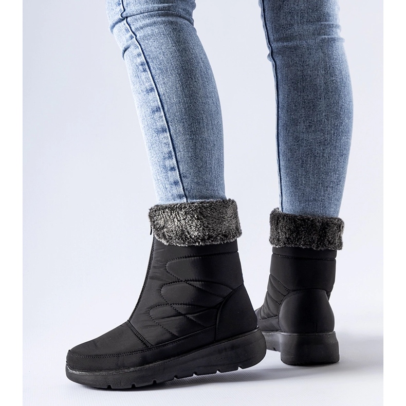 Cizme de zăpadă Brownton negre cu pană joasă negru 1