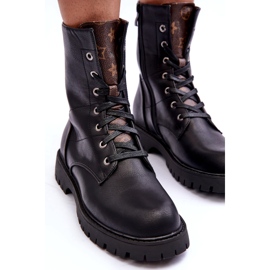 Cizme eco-piele Muncitori negri pentru femei negru 2