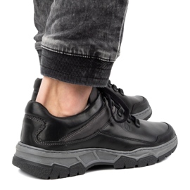 Olivier Pantofi casual barbati din piele 842MA negru 2