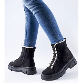 Botine izolate negre din piele ecologică Chamblee negru 1 Botine izolate negre din piele ecologică Chamblee negru 1