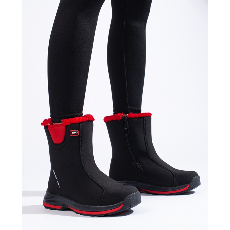 Ghete de trekking înalte de damă DK, izolate cu blană negru 1