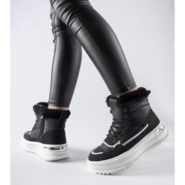 Cizme de zăpadă sport Trieste negre cu blană negru 1