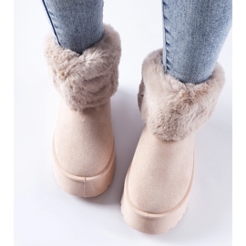 Cizme de zapada roz decorate cu blana Adelfia 2