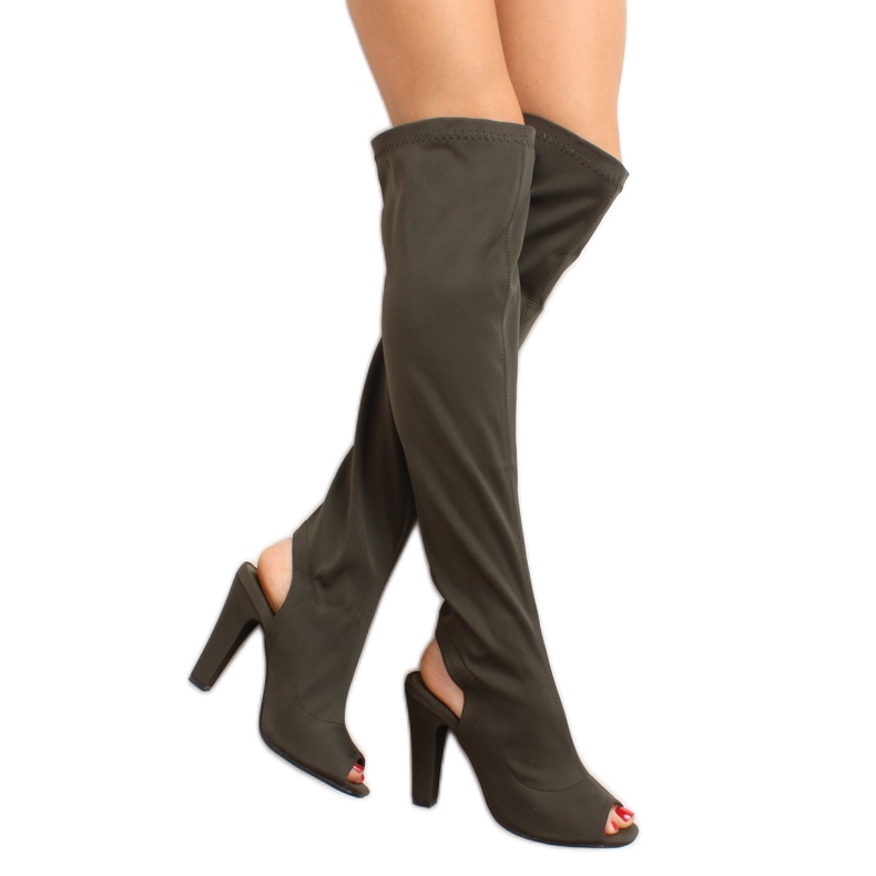 Cizme cu vârf deschis R110P Verde 2 Cizme cu vârf deschis R110P Verde 2