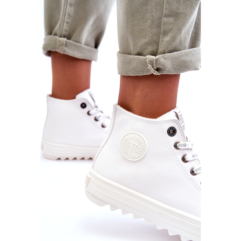 Adidași pentru femei Big Star High Warm White GG274108 alb 1
