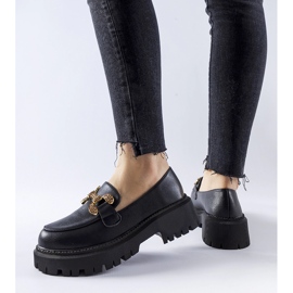 Mocasini negri decorati cu strasuri Uzzone negru 1