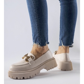 Mocasini bej decorati cu strasuri Uzzone 1 Mocasini bej decorati cu strasuri Uzzone 1