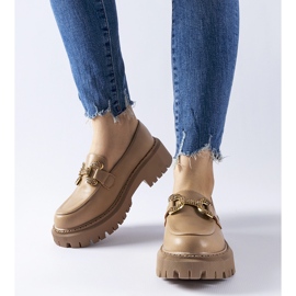 Mocasini bej decorati cu strasuri Uzzone 1