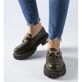 Mocasini verzi decorati cu strasuri Uzzone verde 1