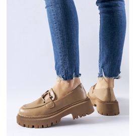 Mocasini bej decorati cu catarama Cava 1