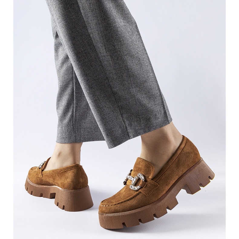 Mocasini maro Giacomo cu strasuri 1