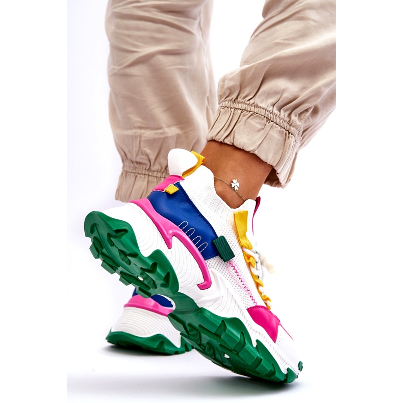 Seastar Pantofi de damă cu șosete, albi și verzi 3 Seastar Pantofi de damă cu șosete, albi și verzi 3