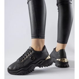 Adidași negri cu talpă masivă Arpaia negru 2