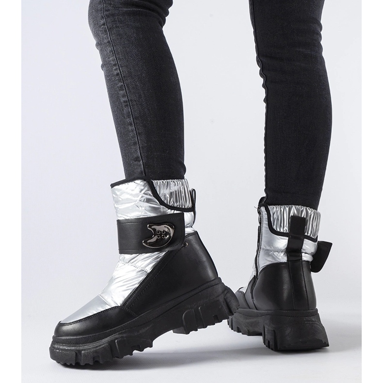 Cizme de zăpadă Mejia izolate gri argint 1