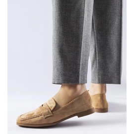 Mocasini bej închis din piele de căprioară ecologică Medford 1