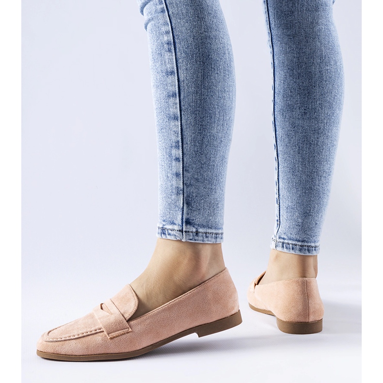 Mocasini roz Medford din piele intoarsa ecologica 1