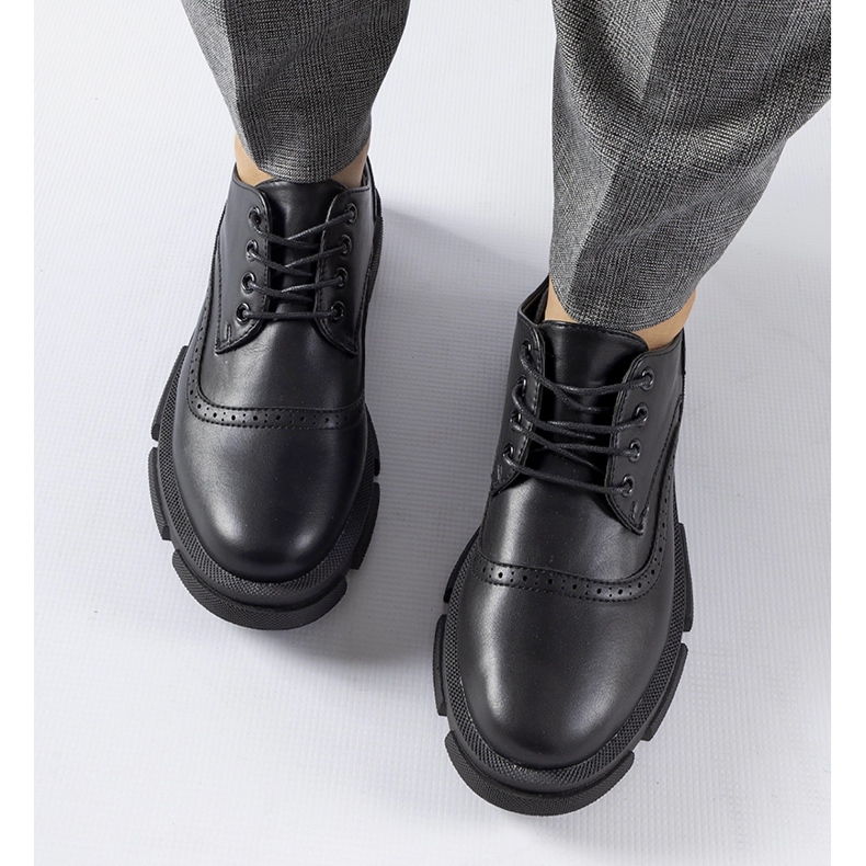 Pantofi negri cu șireturi Piazzetta negru 2