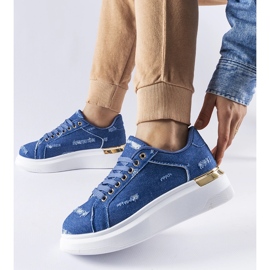 Adidași cu platformă albastră marca Osson albastru 1