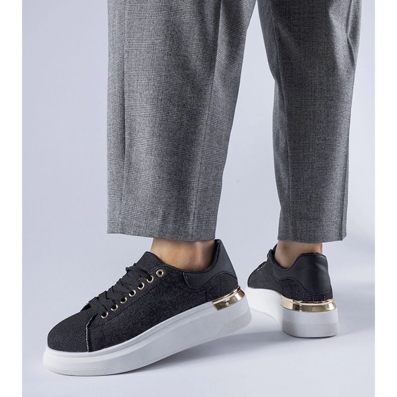 Tenisi negri cu platformă Scuderlando negru 1