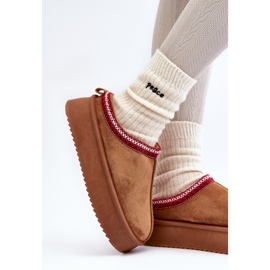 Papuci Sylva maro cu talpă groasă din piele de căprioară ecologică 2 Papuci Sylva maro cu talpă groasă din piele de căprioară ecologică 2