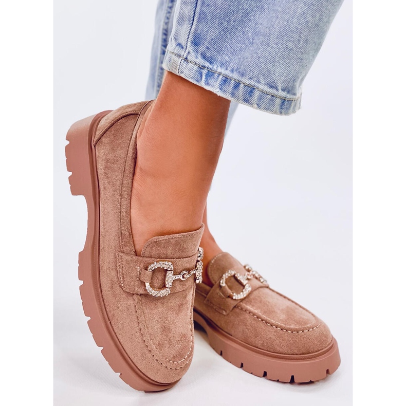 Mocasini Karins Khaki din piele intoarsa cu catarama bej 2 Mocasini Karins Khaki din piele intoarsa cu catarama bej 2