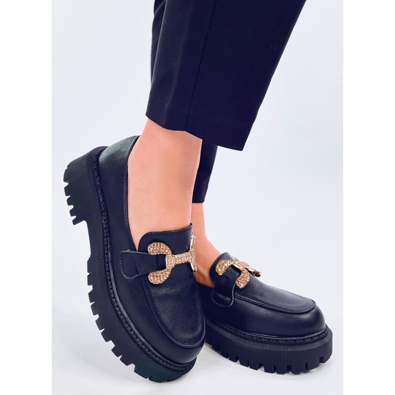 Mocasini cu platformă Buess Black negru 2