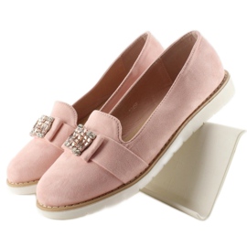 Mocasini din piele intoarsa pastel T245 Roz 1 Mocasini din piele intoarsa pastel T245 Roz 1