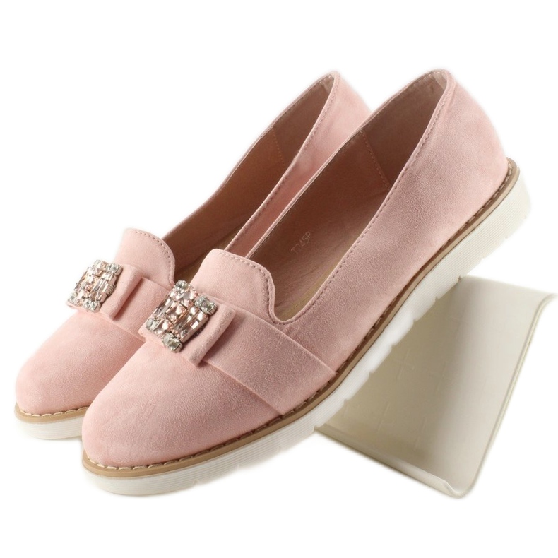Mocasini din piele intoarsa pastel T245 Roz 1 Mocasini din piele intoarsa pastel T245 Roz 1