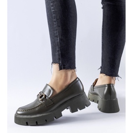 Mocasini verzi cu cataramă Cerzeto verde 1