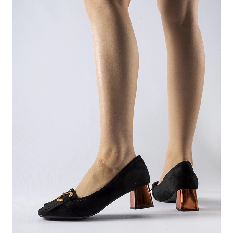 Pompe negri cu toc înalt Basso negru 1