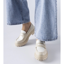 Mocasini Miniato albi masivi bej 1 Mocasini Miniato albi masivi bej 1